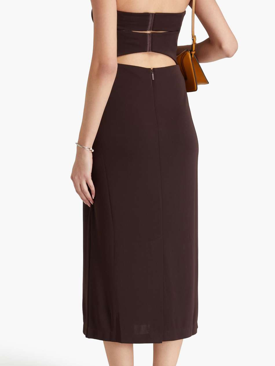 harlow strapless jersey midi dress
