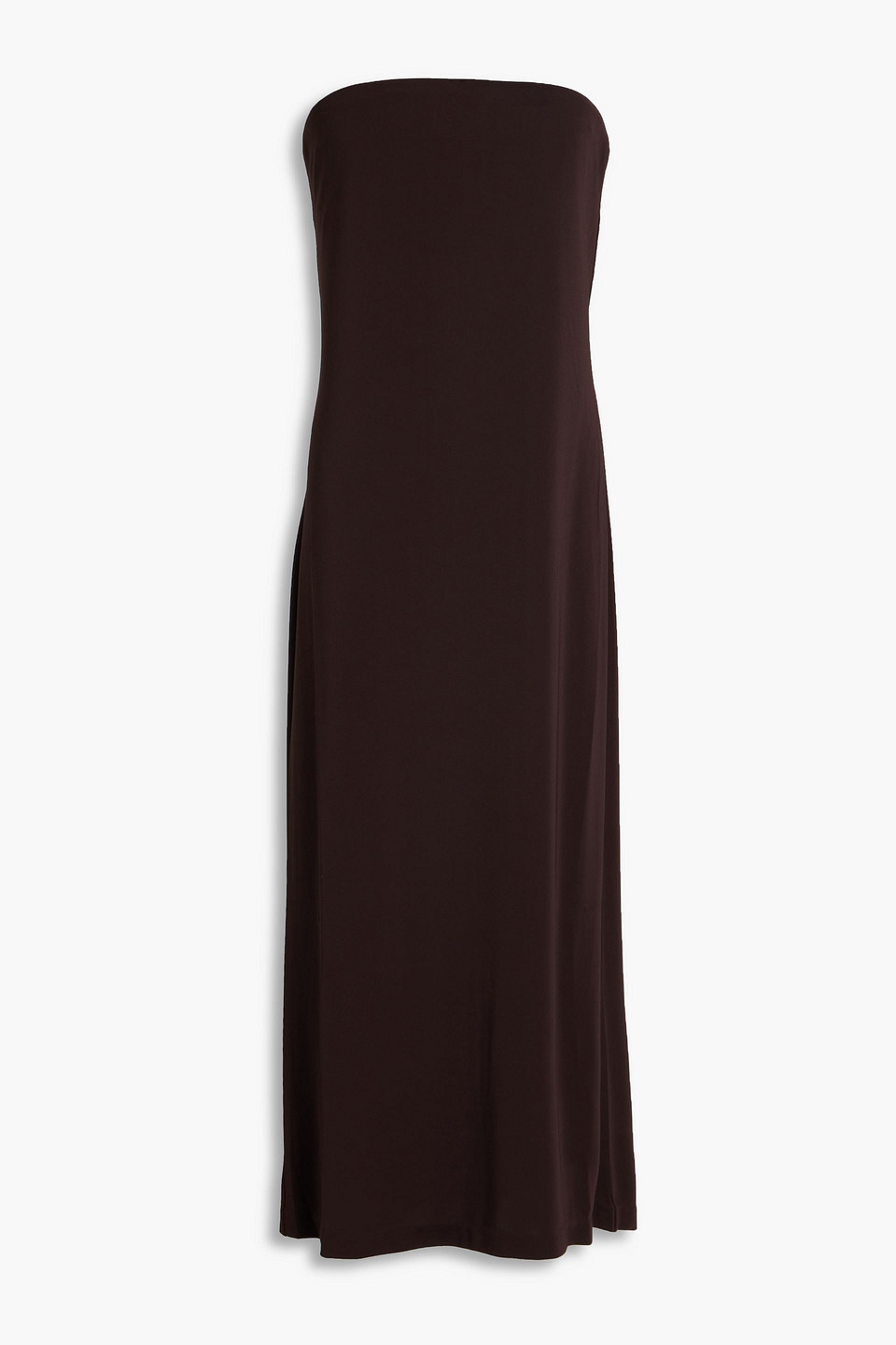 Tibi Harlow Strapless Jersey Midi Dress In Braun