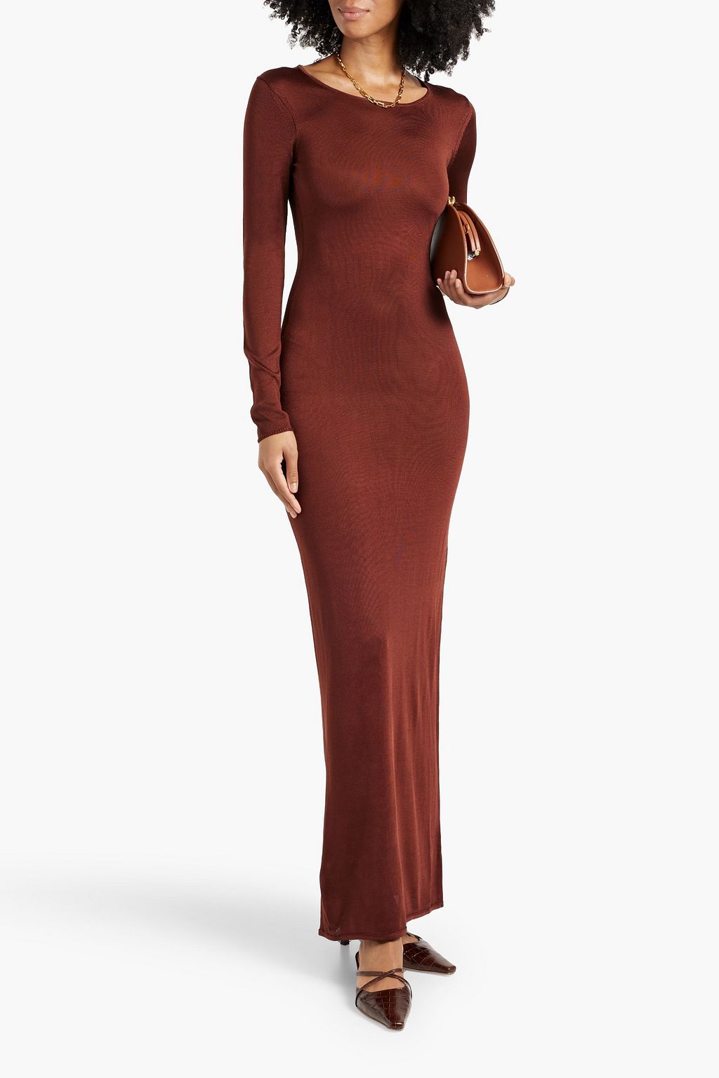 NILI LOTAN Caper silk maxi dress