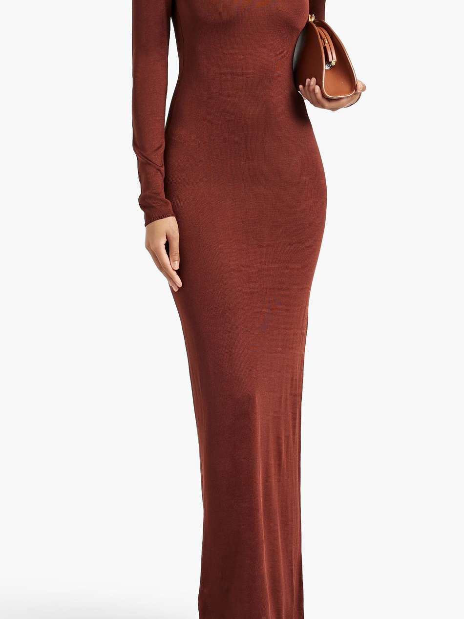 caper silk maxi dress