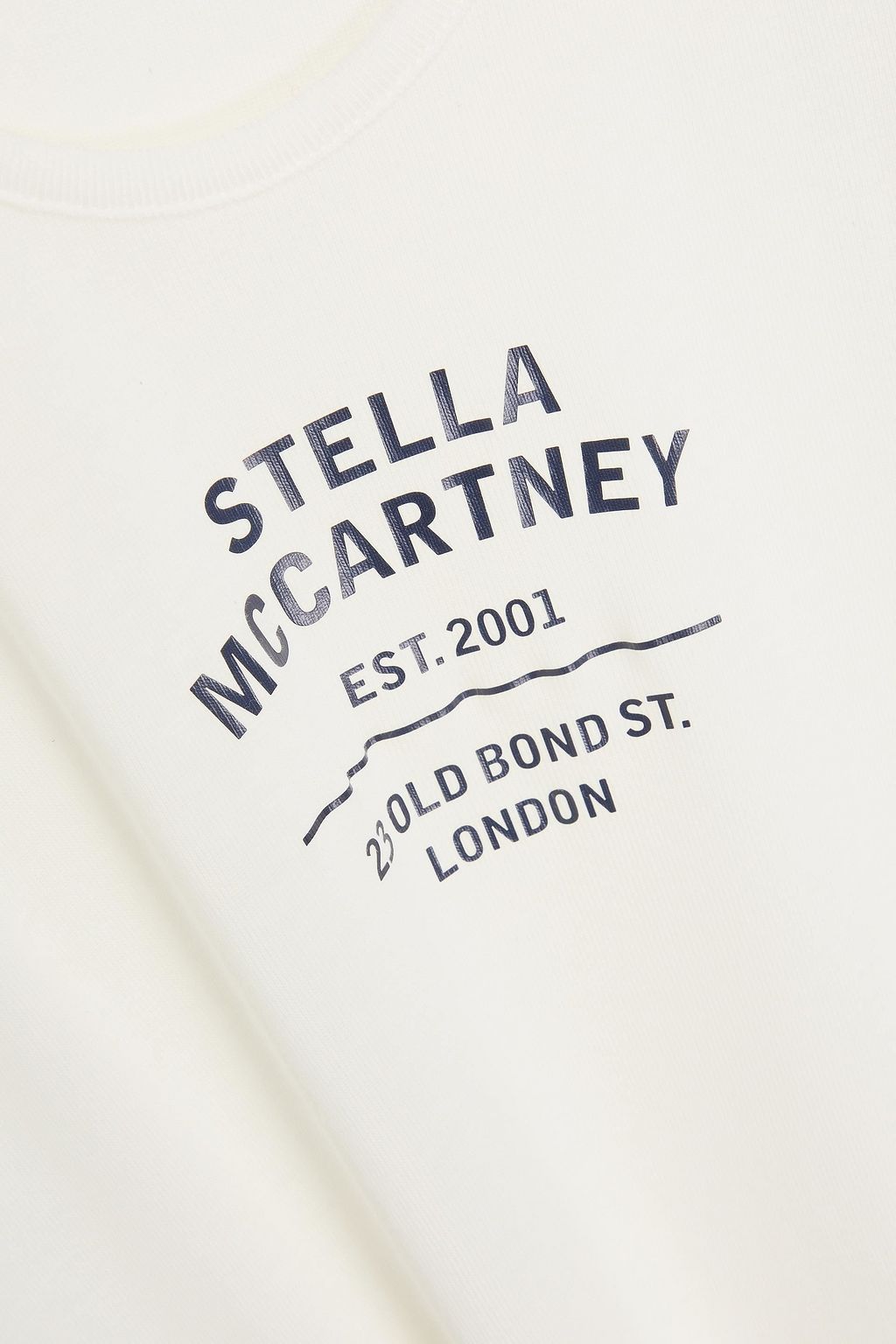 STELLA MCCARTNEY تي شيرت بدون أكمام من الجيرسي المصنوع من مزيج من القطن واللايوسيل المضلّع مزين بطبعة شعار العلامة