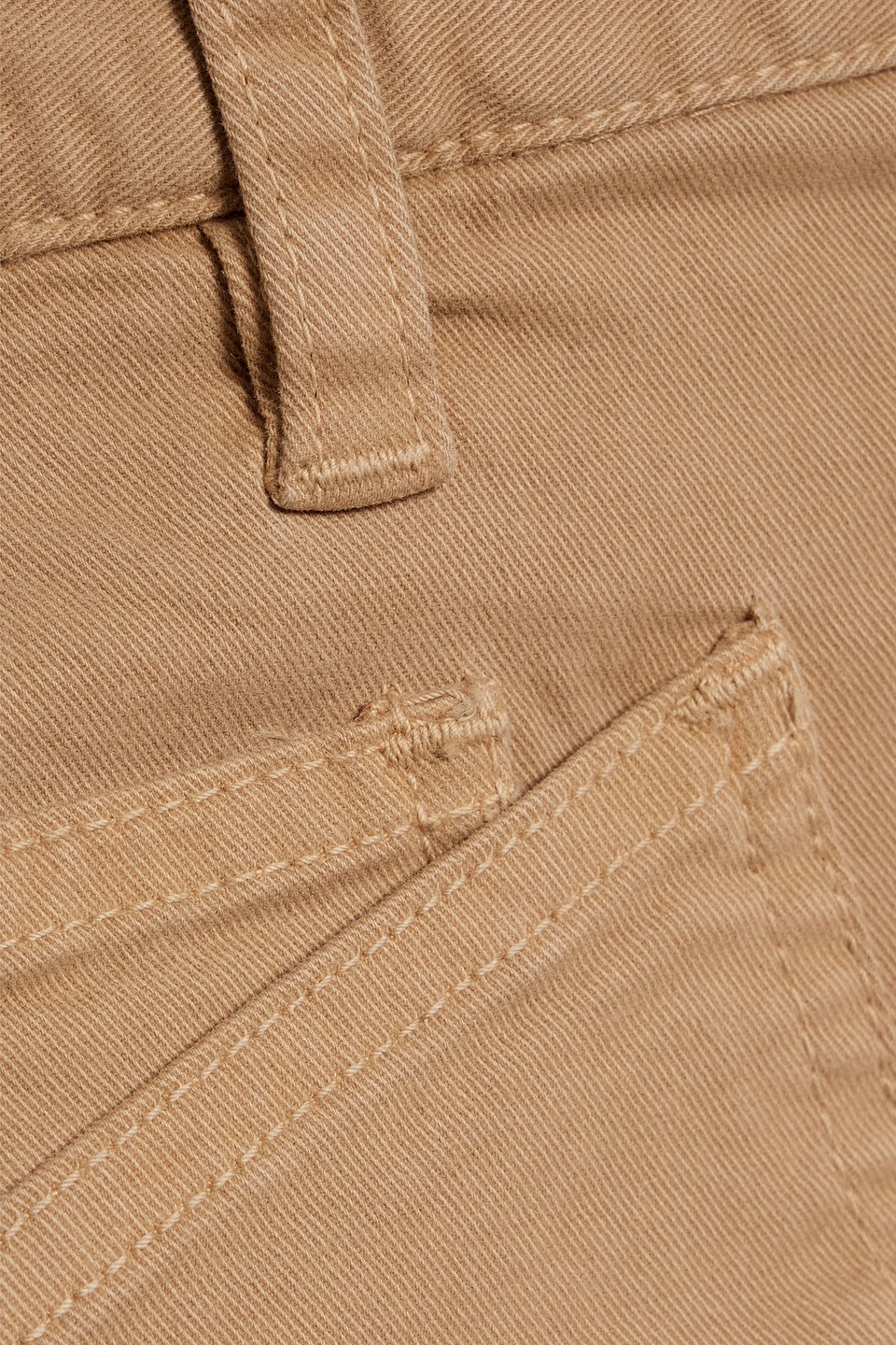 Nili Lotan Shon Cropped Cotton-blend Twill Tapered Pants In Camel