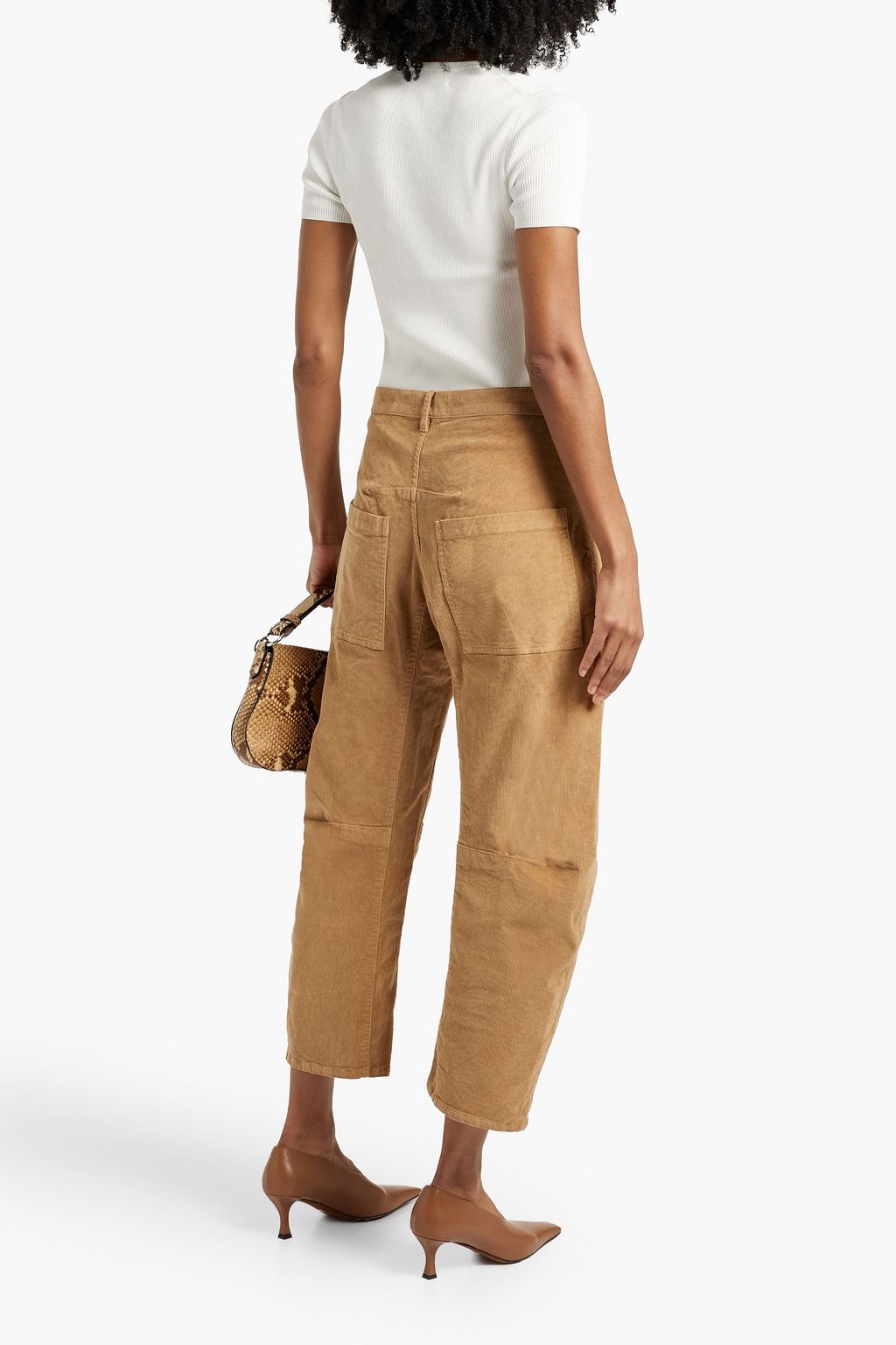 NILI LOTAN Ribbed cotton-jersey top