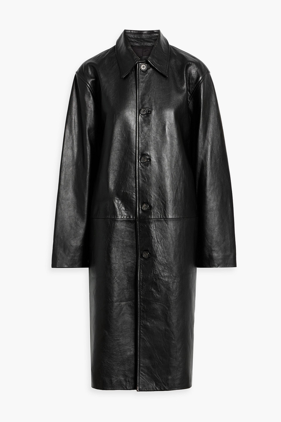 Nili Lotan Abel Leather Coat In Black