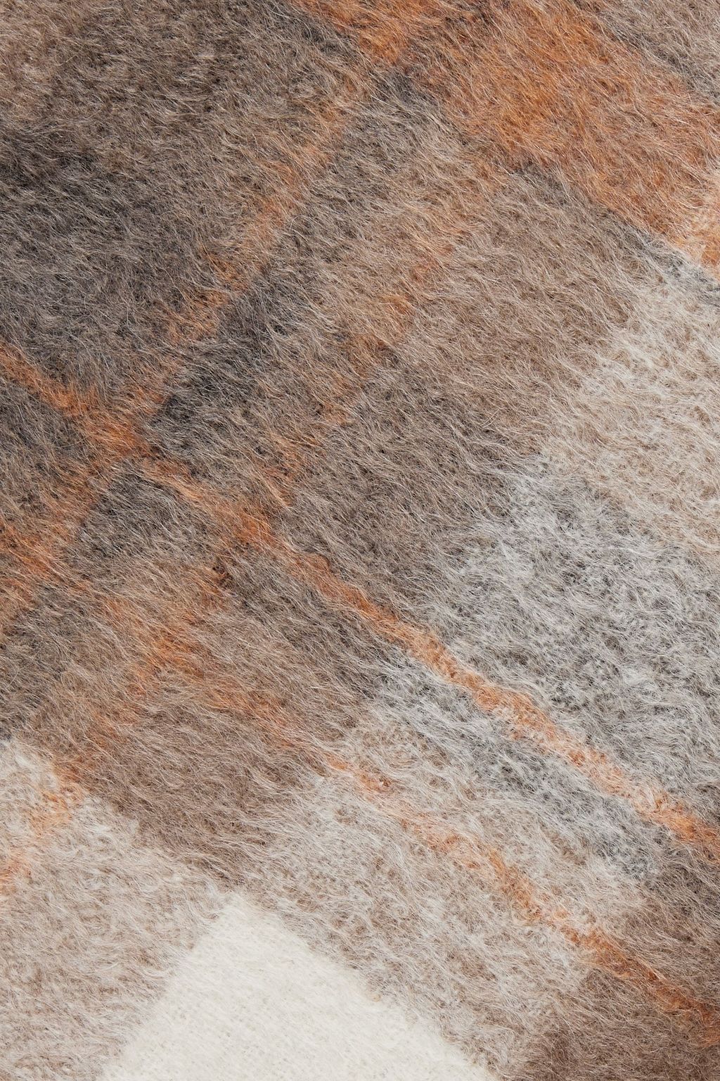 BRUNELLO CUCINELLI Fringed checked alpaca and wool-blend scarf