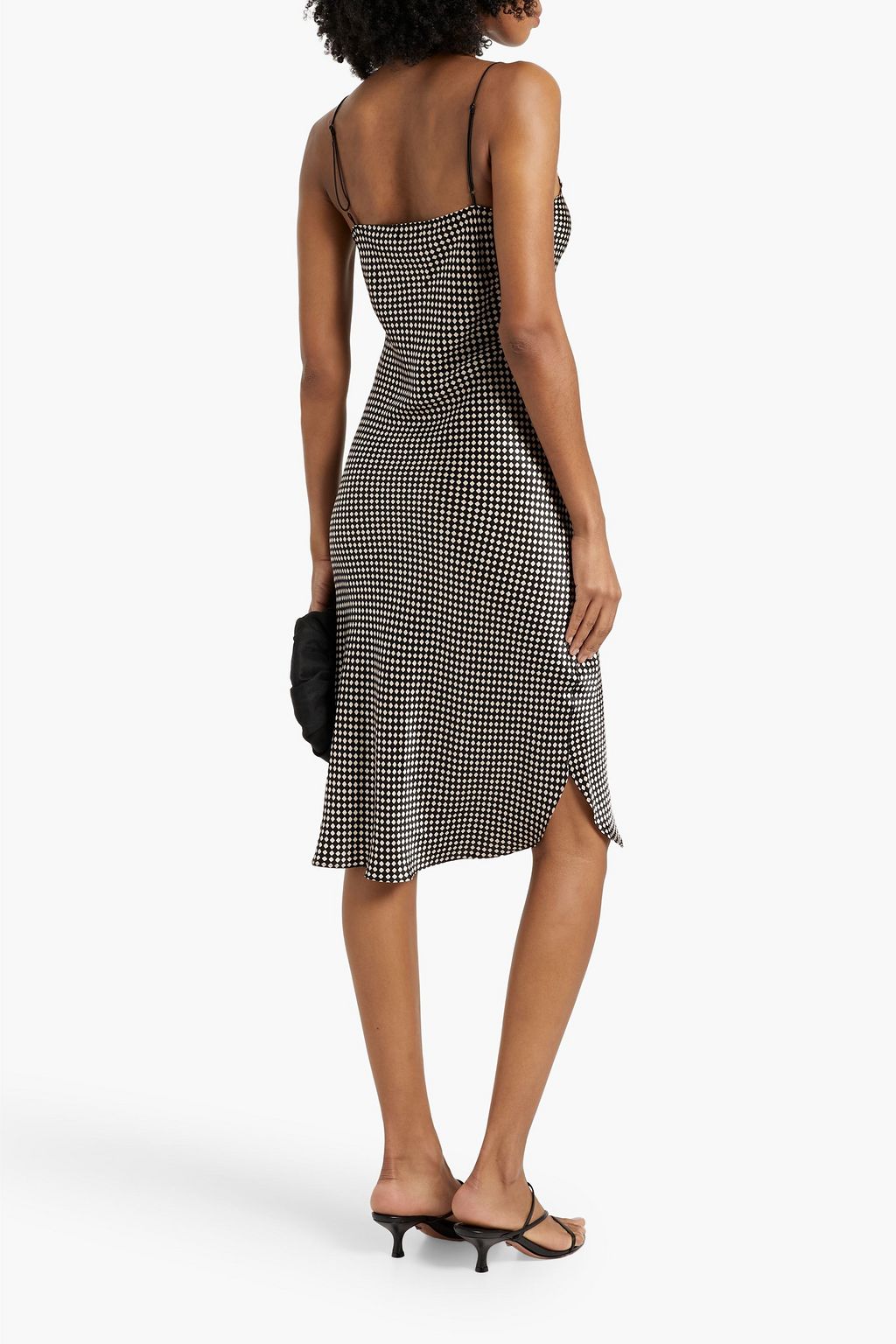 NILI LOTAN Floral-print silk-satin midi slip dress