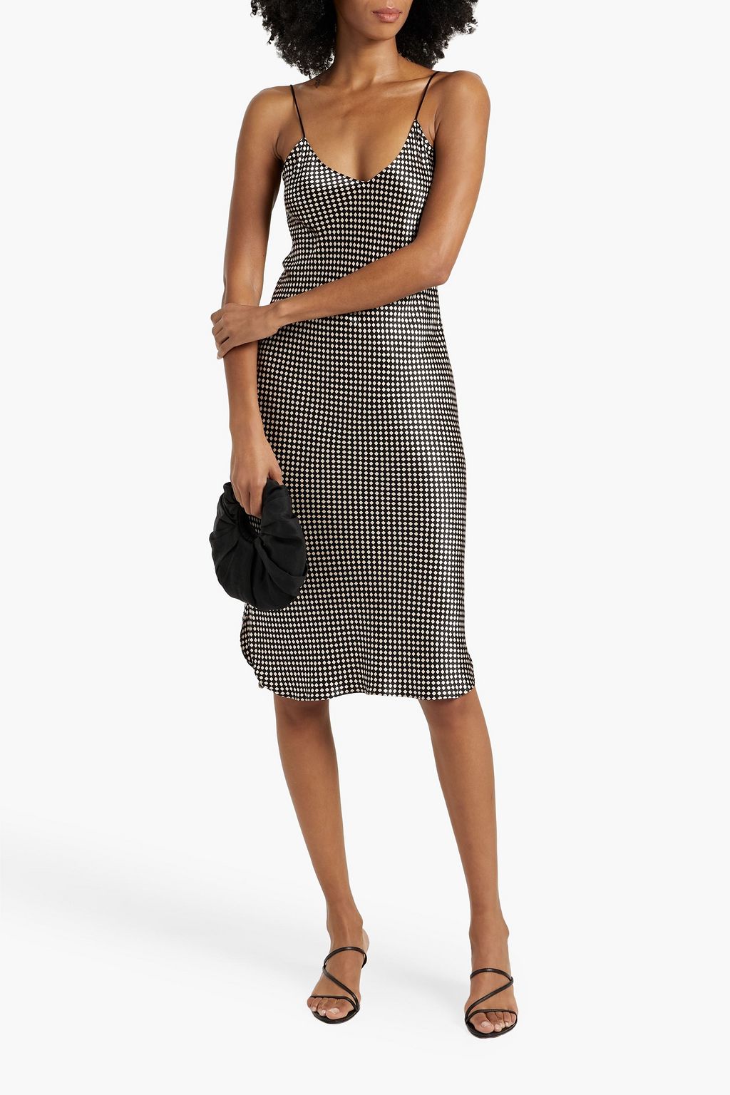 NILI LOTAN Floral-print silk-satin midi slip dress