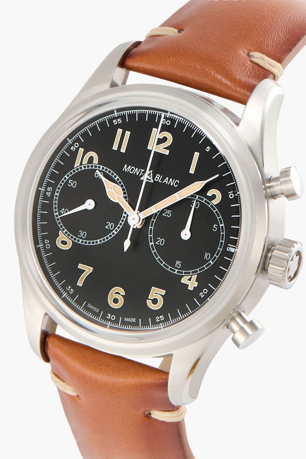MONTBLANC Montblanc 1858 Automatic Chronograph 42mm stainless steel and leather watch, Ref. No. MB117836  