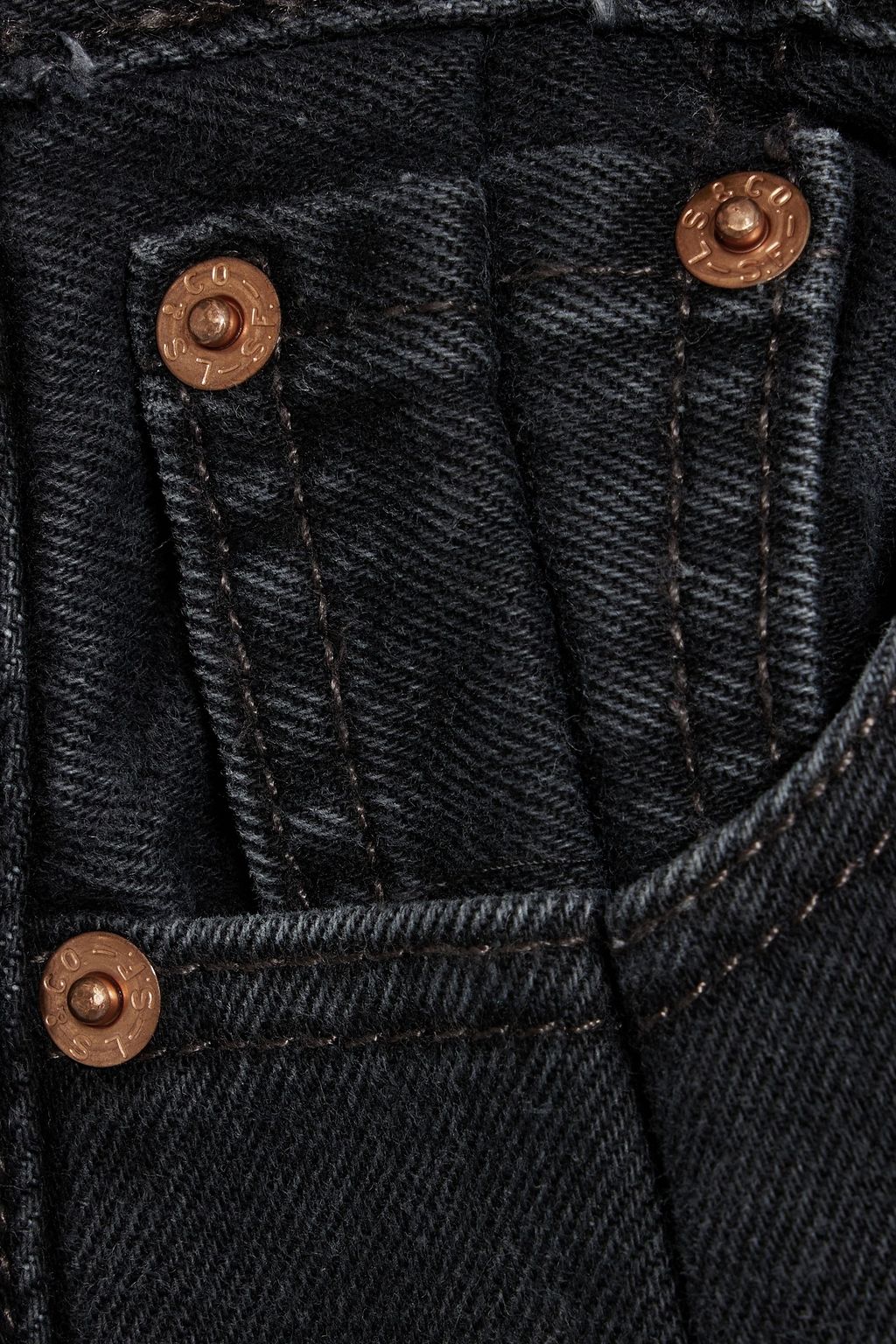 EB DENIM Unraveled frayed high-rise straight-leg jeans