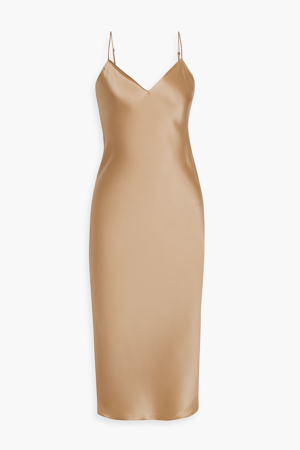 Nili Lotan Cami Silk-satin Midi Slip Dress In Sand