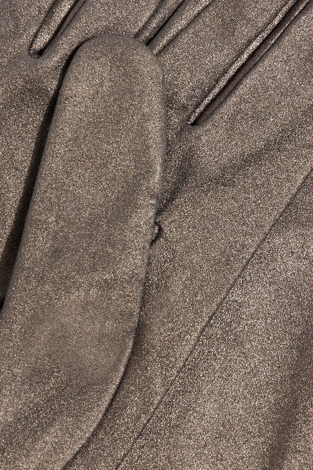 BRUNELLO CUCINELLI قفازات من الجلد بلون معدني