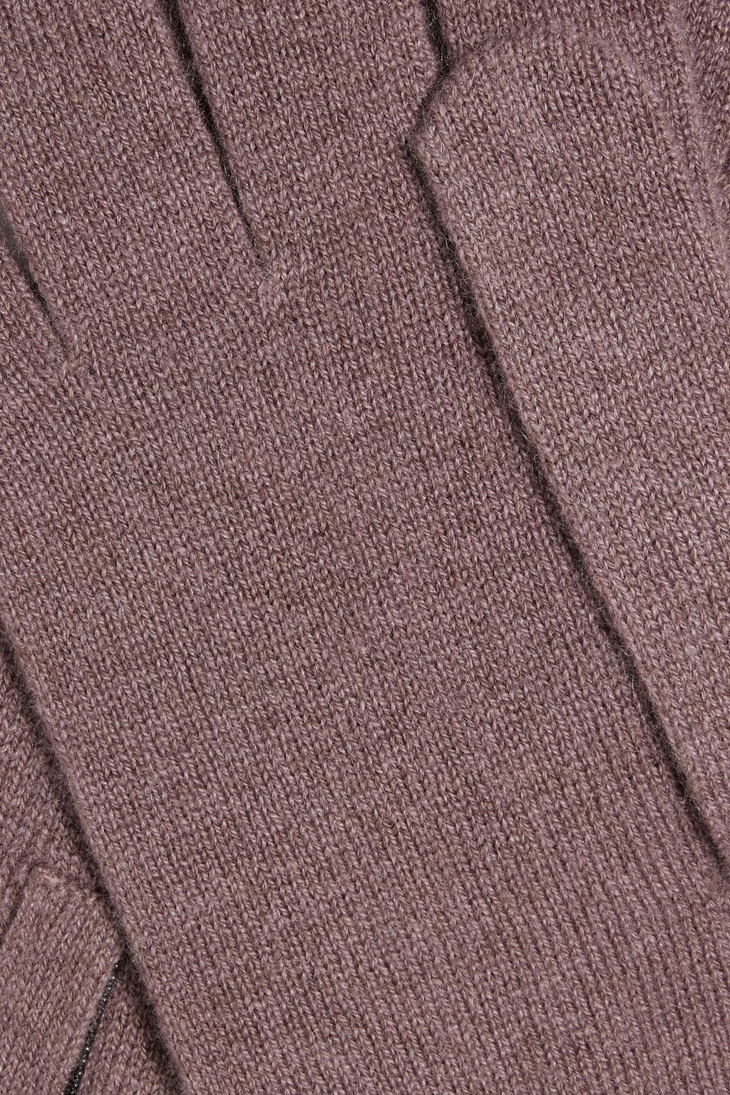 BRUNELLO CUCINELLI قفازات مصنوعة من الكشمير مزينة بالخرز