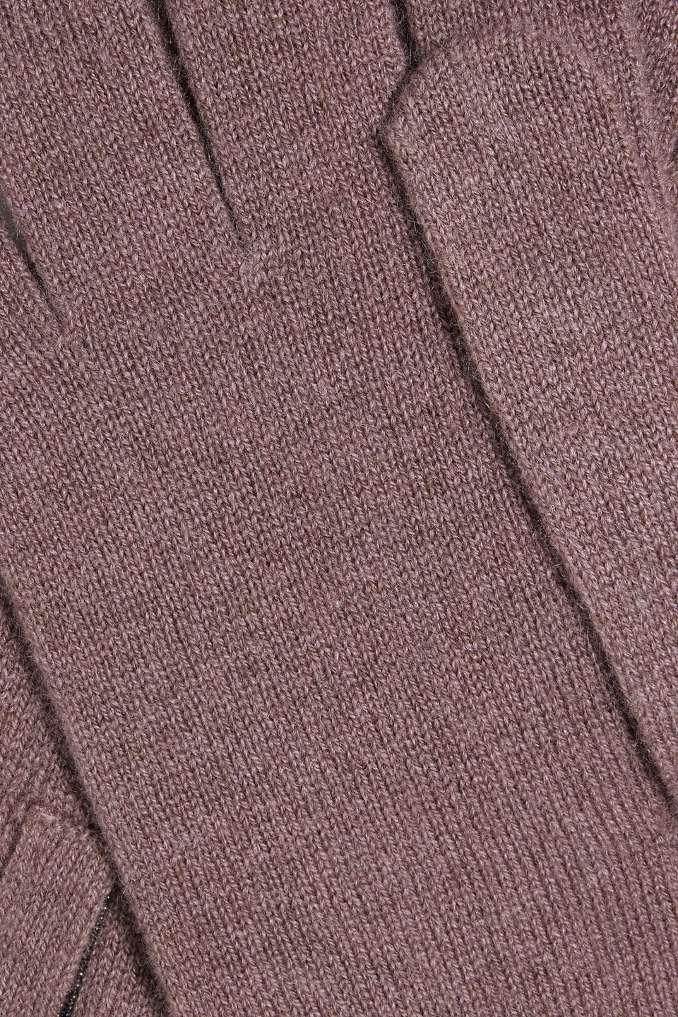 Brunello Cucinelli Bead-embellished Cashmere Gloves In Grape
