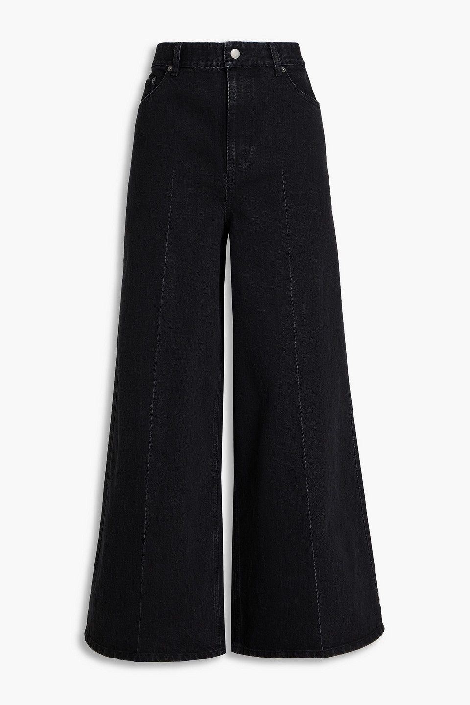 Tibi High-rise Wide-leg Jeans In Black