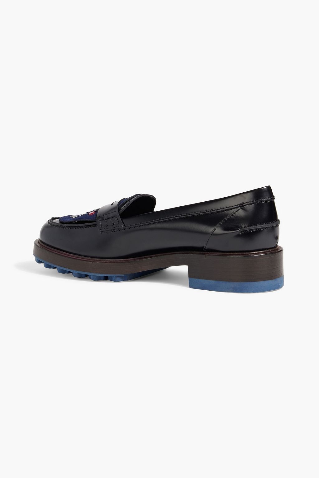 TOD'S Embellished suede and leather loafers