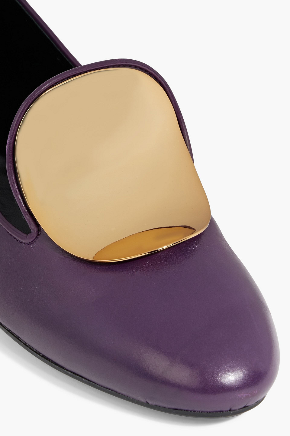Tod's Embellished Leather Ballet Flats In Purple
