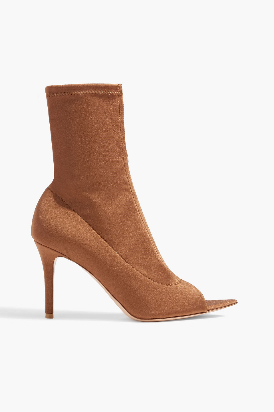 GIANVITO ROSSI HIROKO 85 METALLIC STRETCH-KNIT SOCK BOOTS