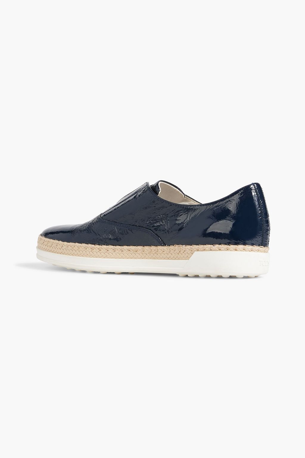 TOD'S Crinkled patent-leather loafers