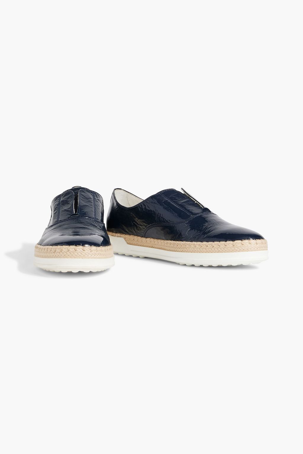 TOD'S Crinkled patent-leather loafers