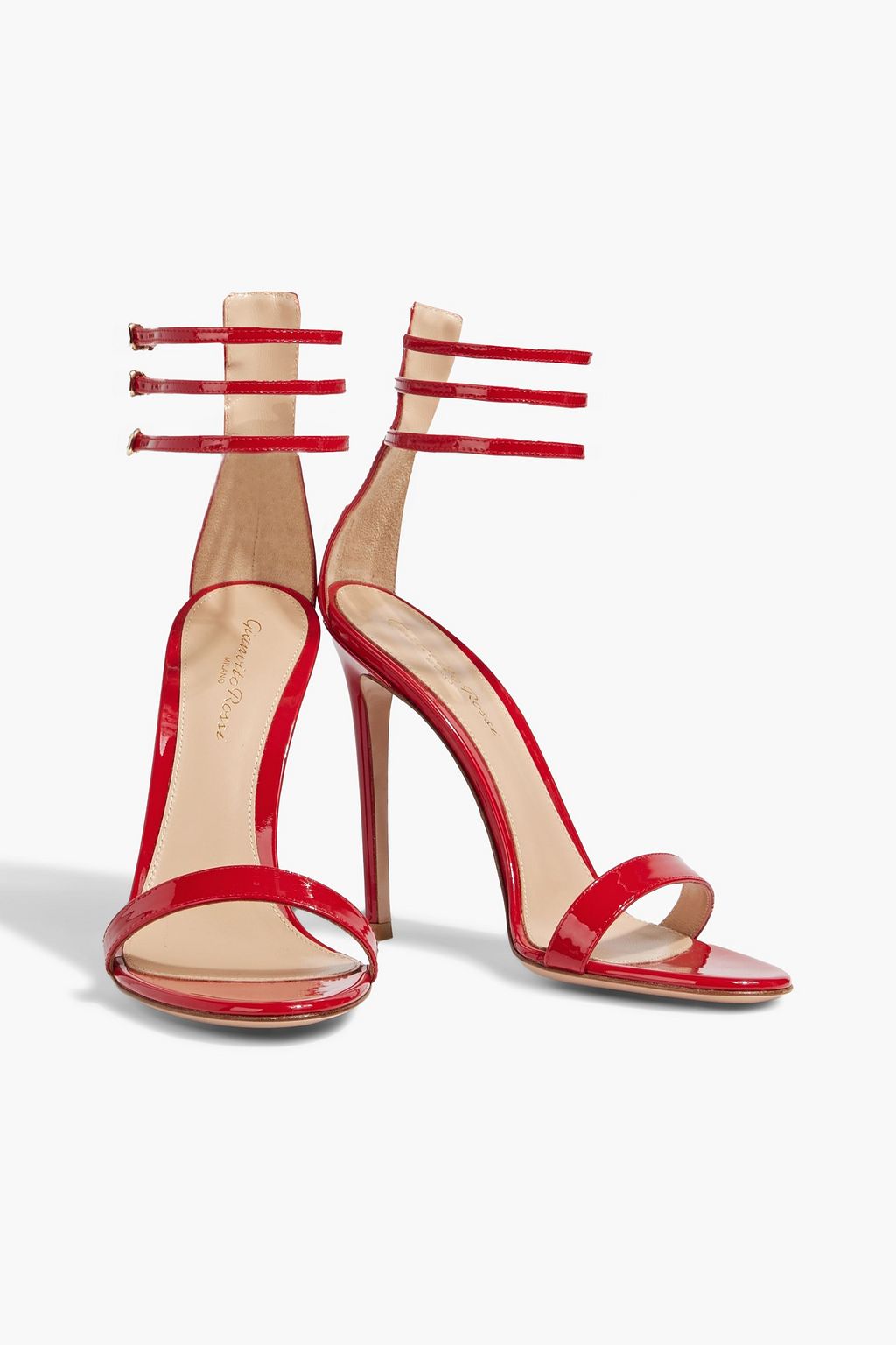 GIANVITO ROSSI Lacey patent-leather sandals