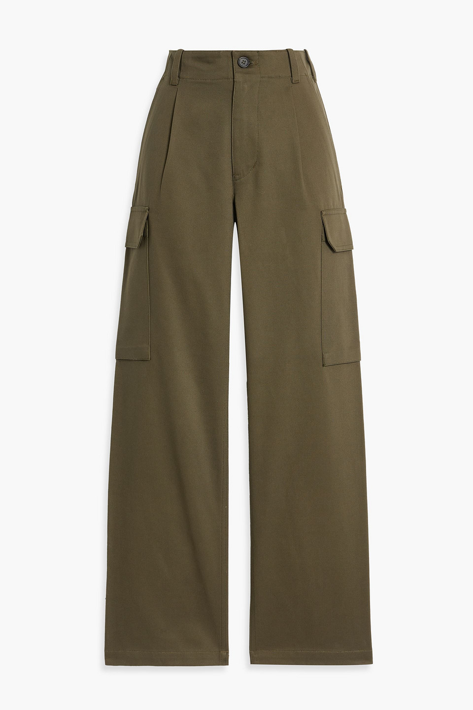 Nili Lotan Yannic Cotton-twill Cargo Pants In Army Green