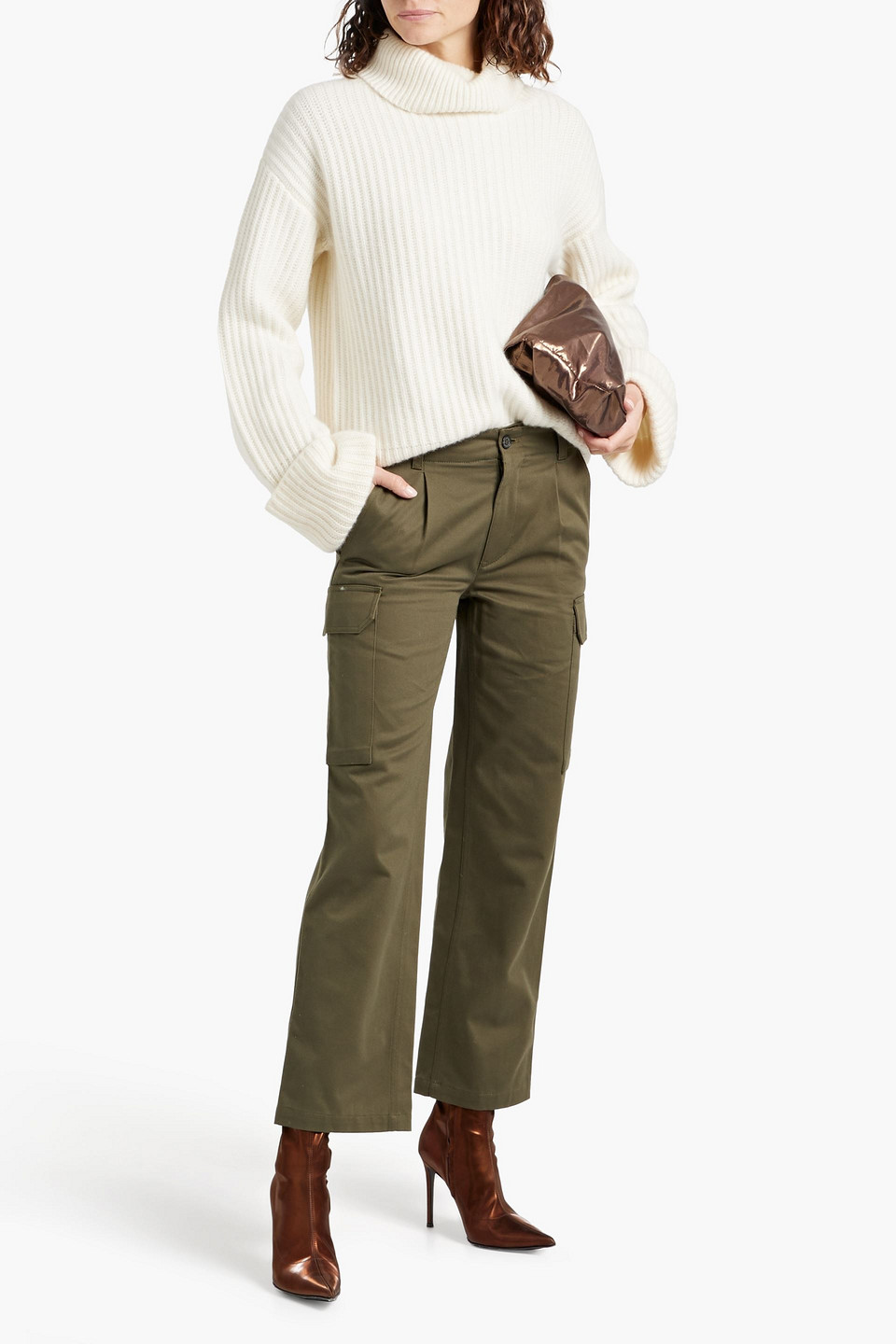 NILI LOTAN YANNIC COTTON-TWILL CARGO PANTS