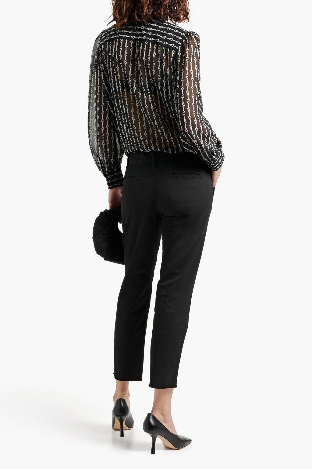 NILI LOTAN East Hampton cropped cotton-blend twill slim-leg pants