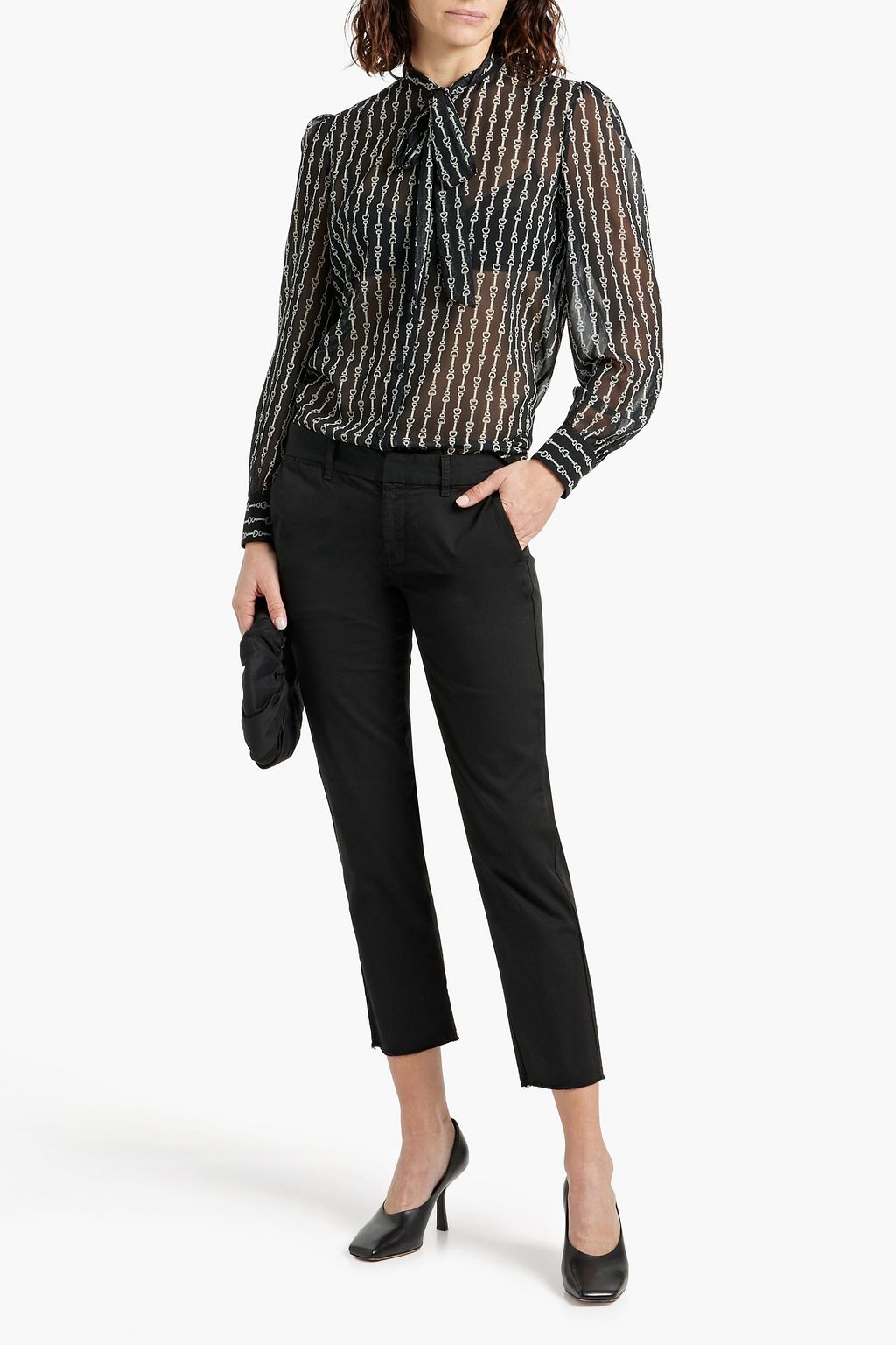 NILI LOTAN East Hampton cropped cotton-blend twill slim-leg pants