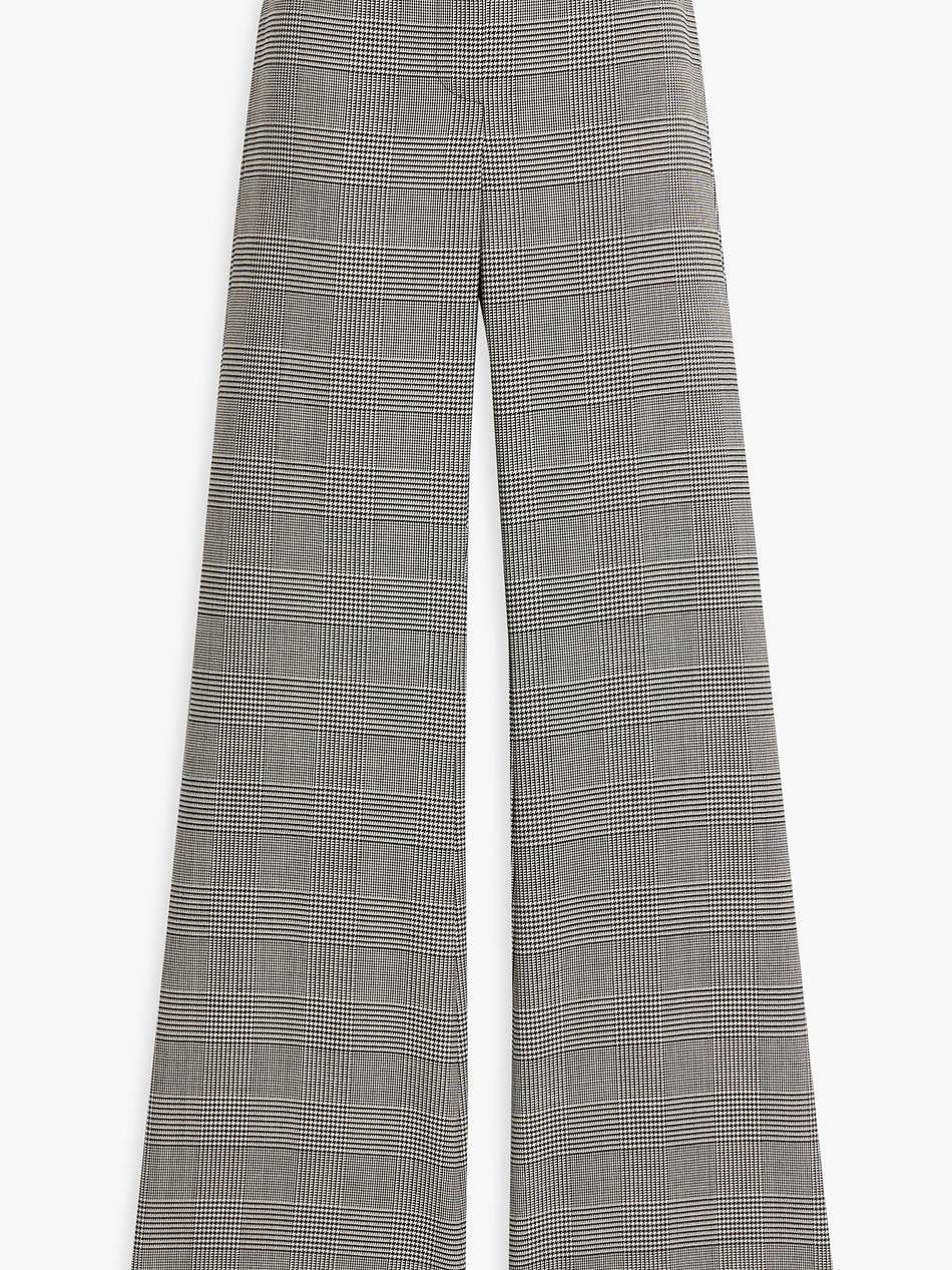 arielle prince of wales checked wool-blend tweed flared pants
