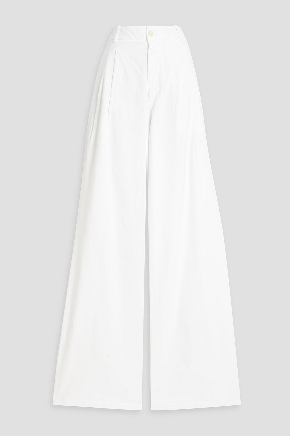 Nili Lotan Flavie Cotton-blend Twill Wide-leg Pants In White