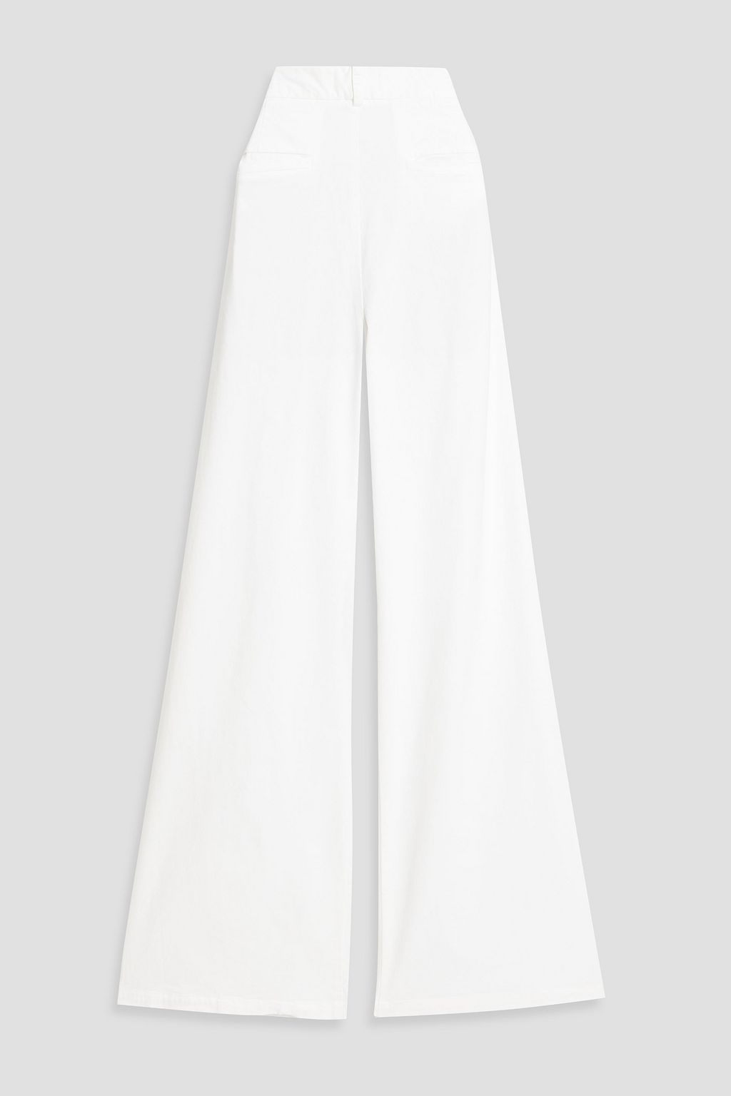 NILI LOTAN Flavie pleated cotton-blend twill wide-leg pants