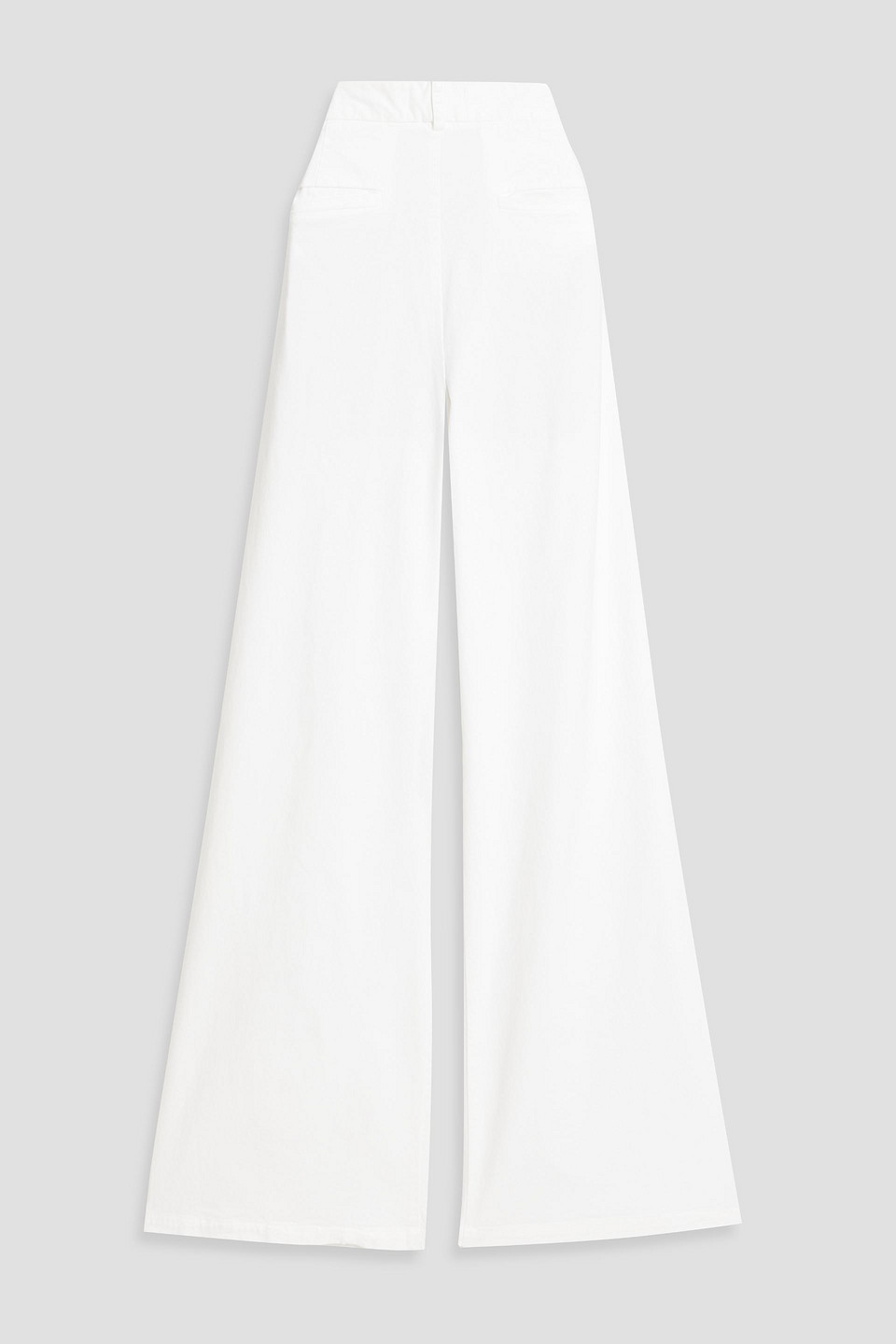 Nili Lotan Flavie Cotton-blend Twill Wide-leg Pants In White