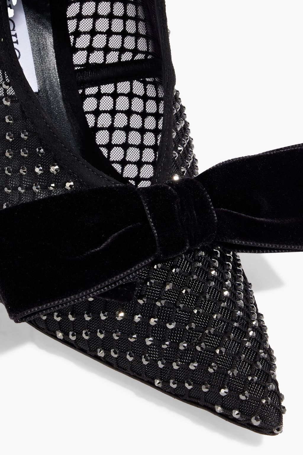 JIMMY CHOO Flaca 100 crystal-embellished mesh pumps