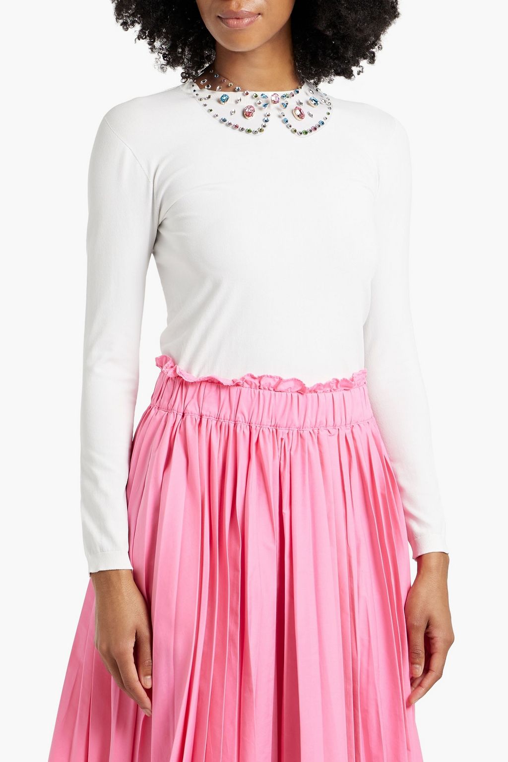 RED(V) Crystal-embellished PVC collar