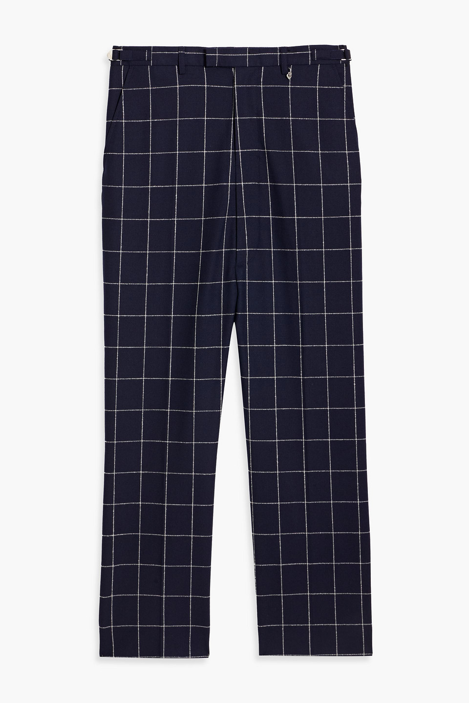 acne studios - checked wool-blend pants - blue - it 46