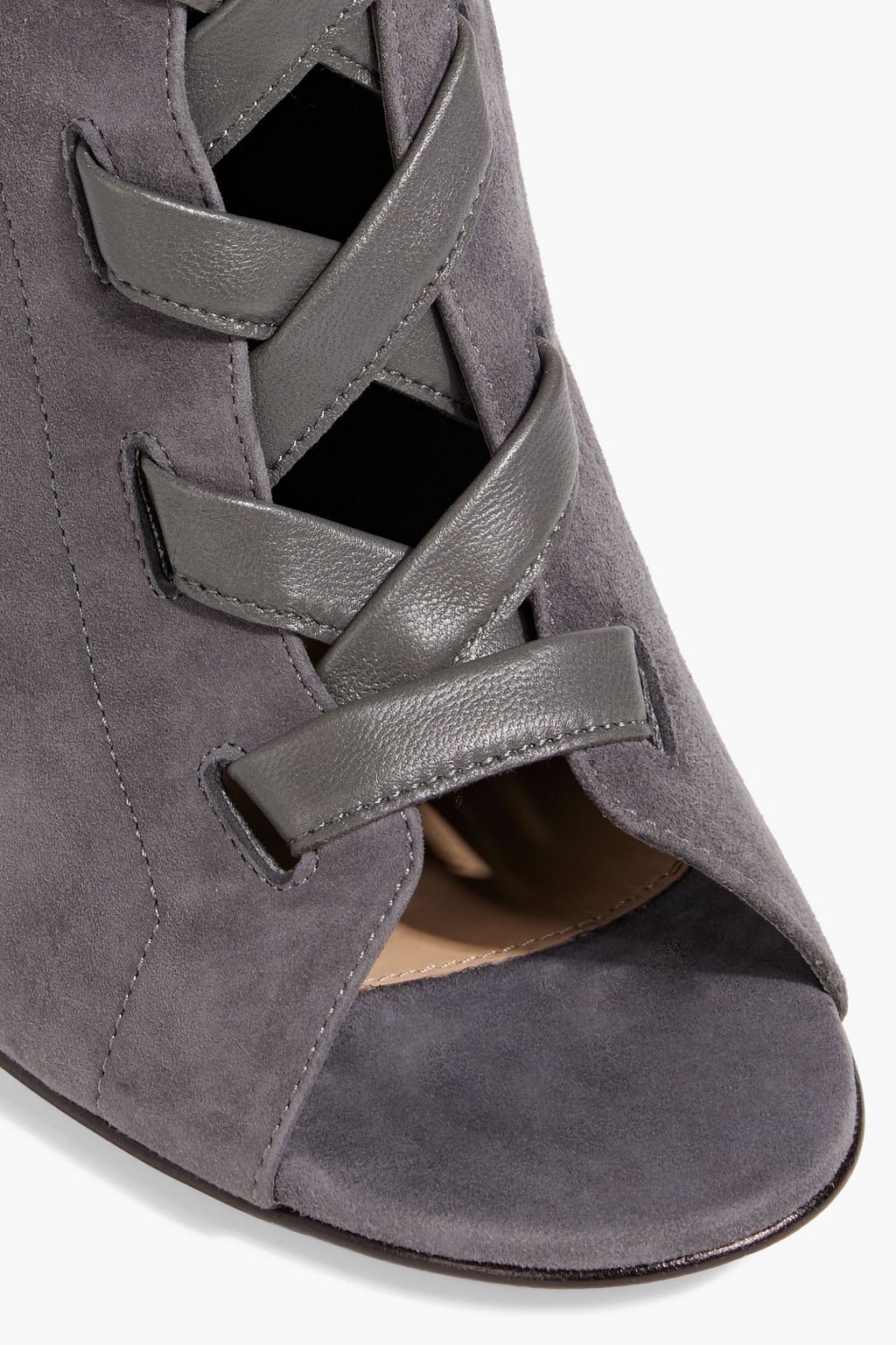 GIANVITO ROSSI Brooklyn leather-trimmed suede ankle boots