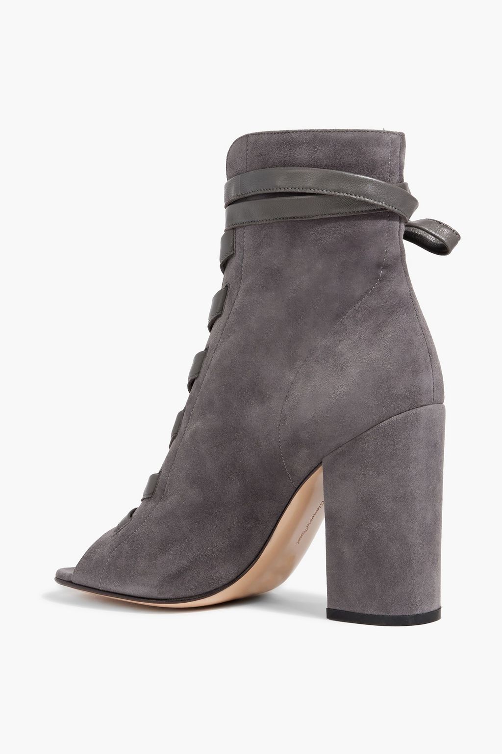 GIANVITO ROSSI Brooklyn leather-trimmed suede ankle boots