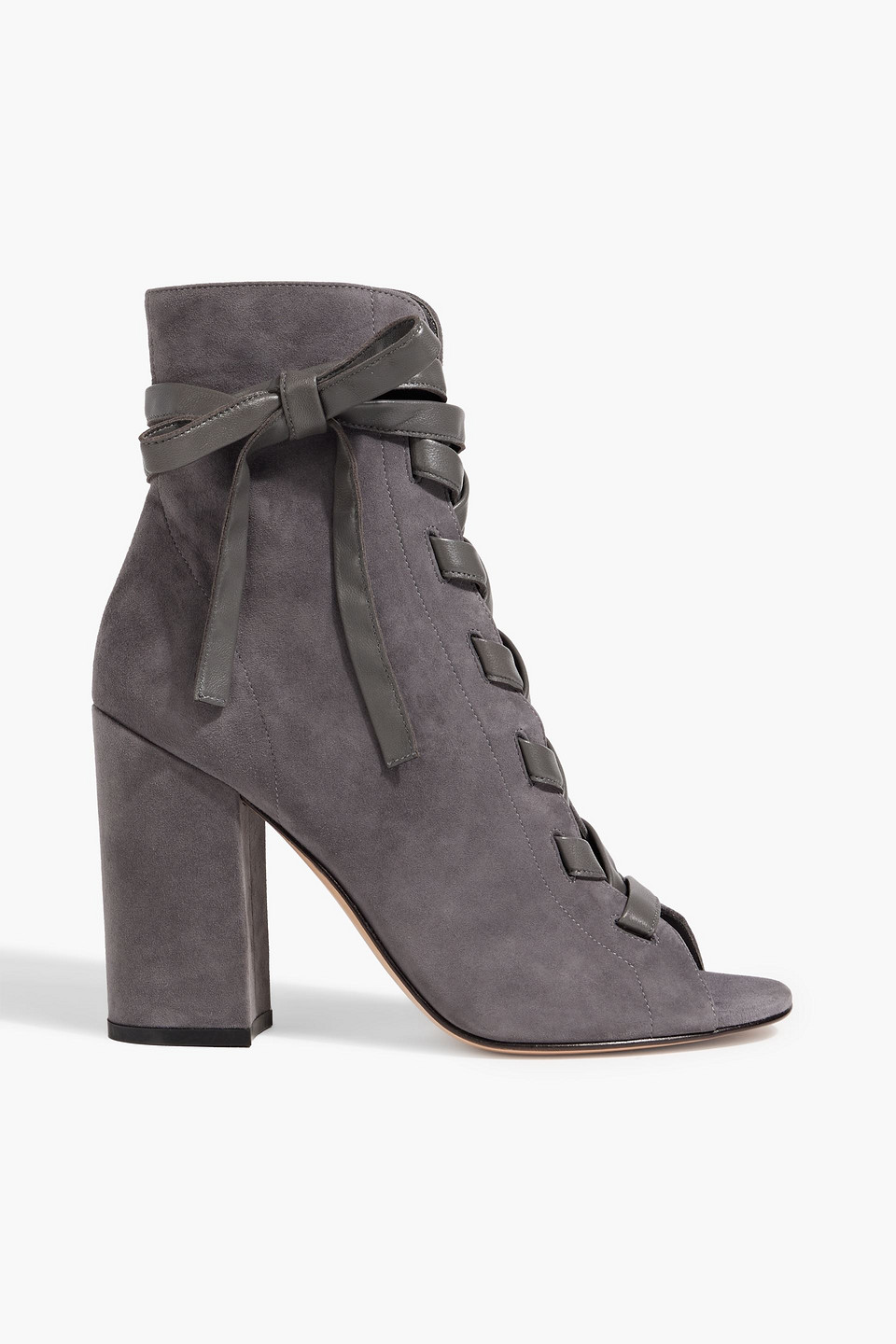 Gianvito Rossi Brooklyn Leather-trimmed Suede Ankle Boots In Gray
