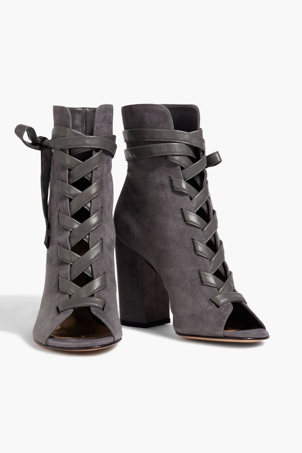 GIANVITO ROSSI Brooklyn leather-trimmed suede ankle boots