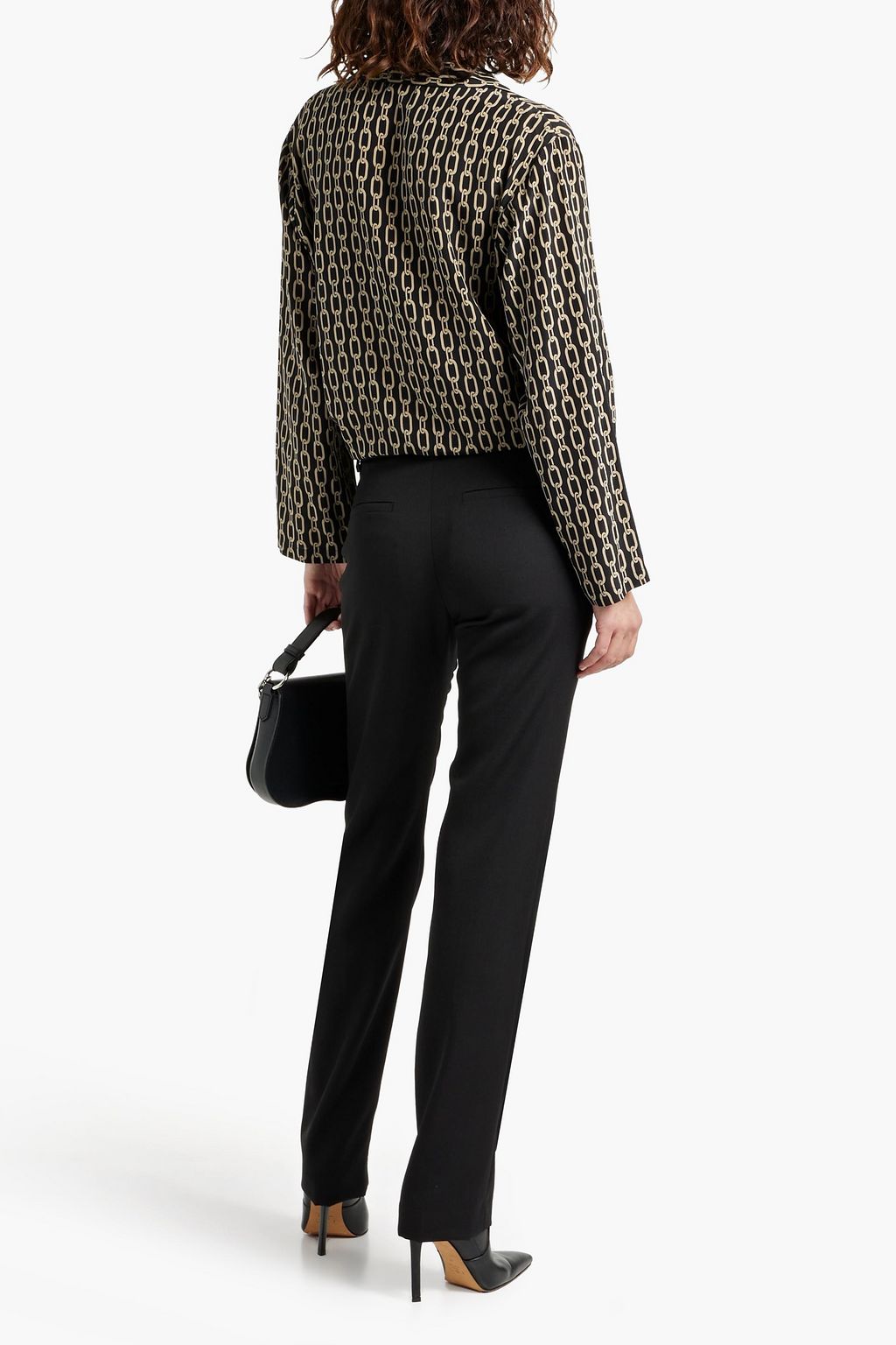 NILI LOTAN Juste printed silk crepe de chine shirt