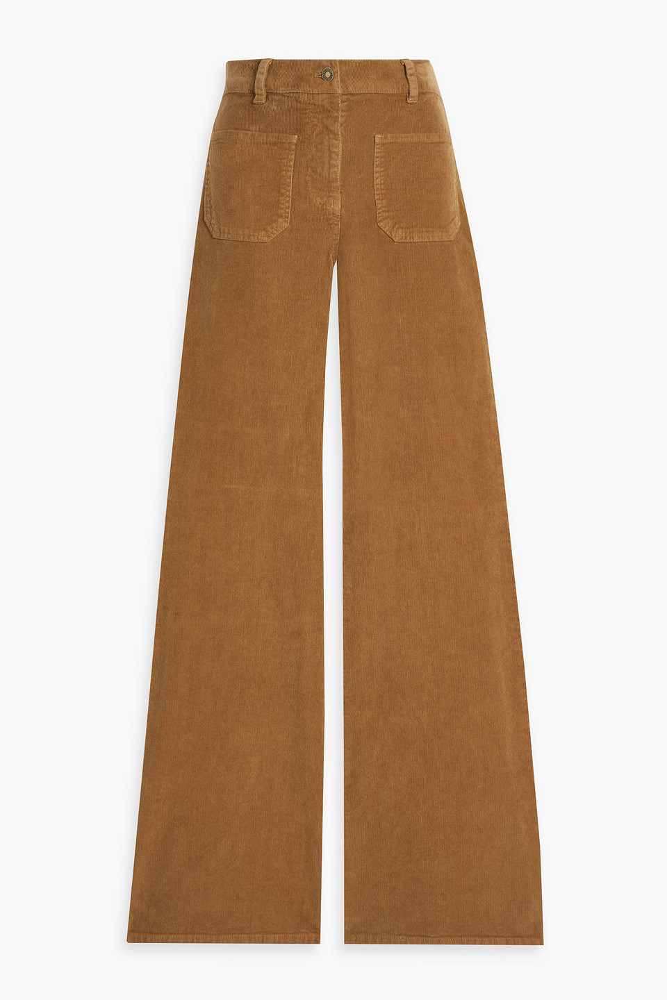 Nili Lotan Florence Cotton-blend Corduroy Flared Pants In Camel