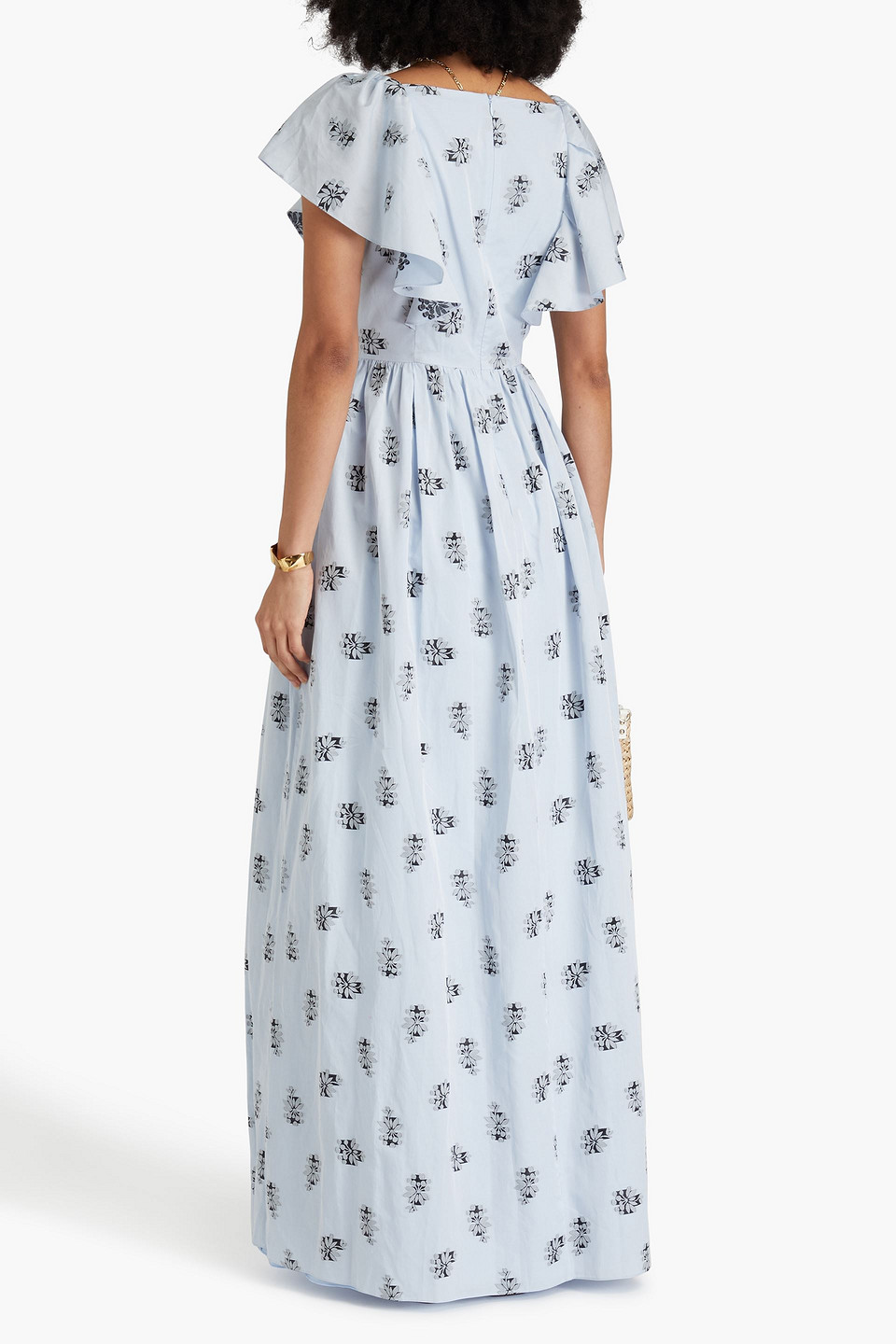 ERDEM ARIELLA FIL COUPÉ VOILE MAXI DRESS 