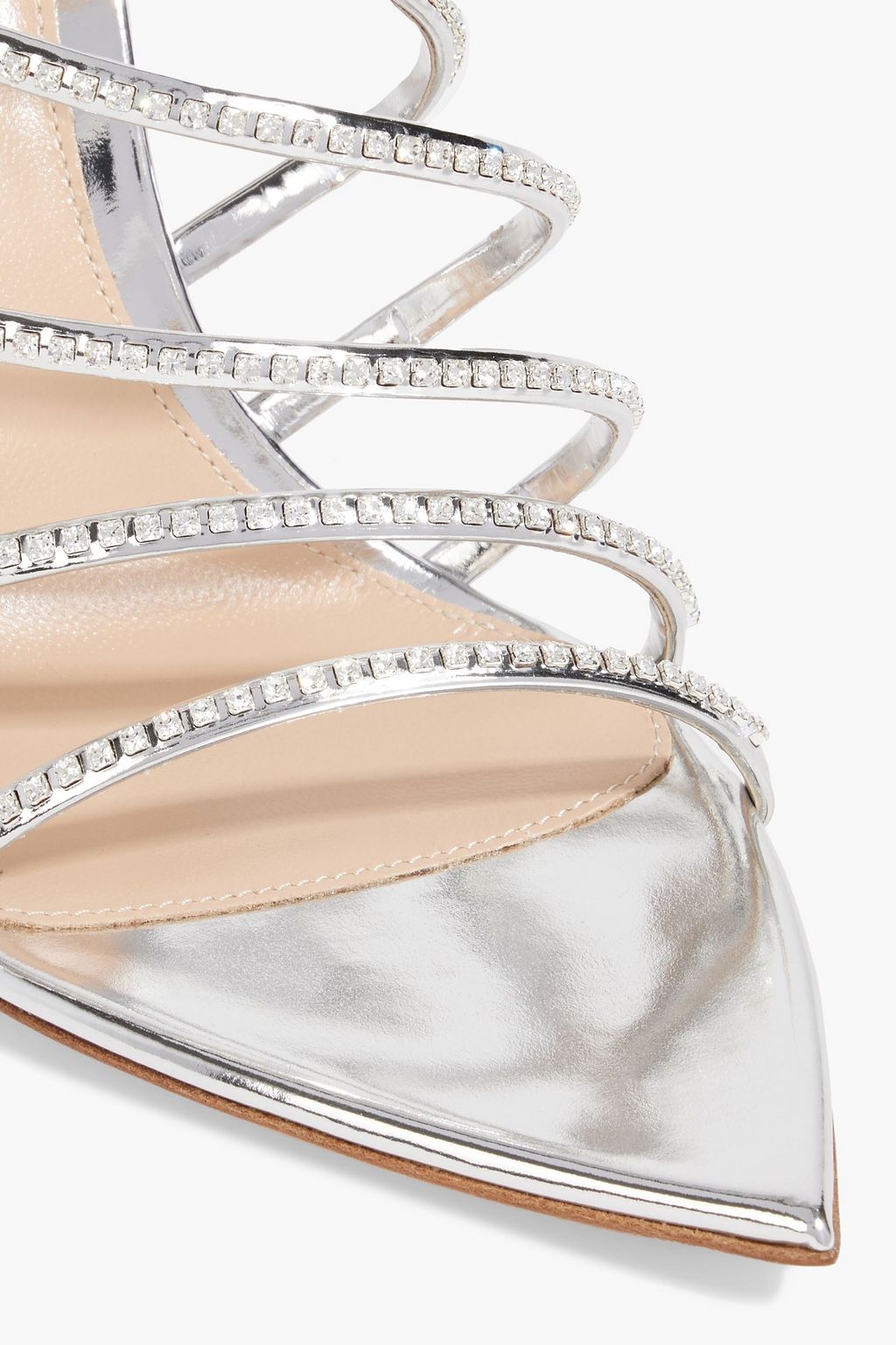 GIANVITO ROSSI Chantal crystal-embellished mirrored-leather sandals