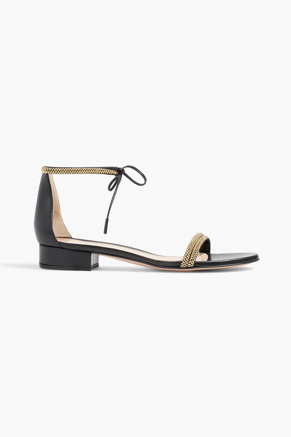 Gianvito Rossi Mesalina 20 Bead-embellished Leather Sandals In Black