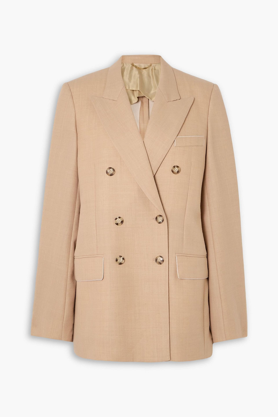 victoria beckham - wool-blend blazer - neutral - uk 4
