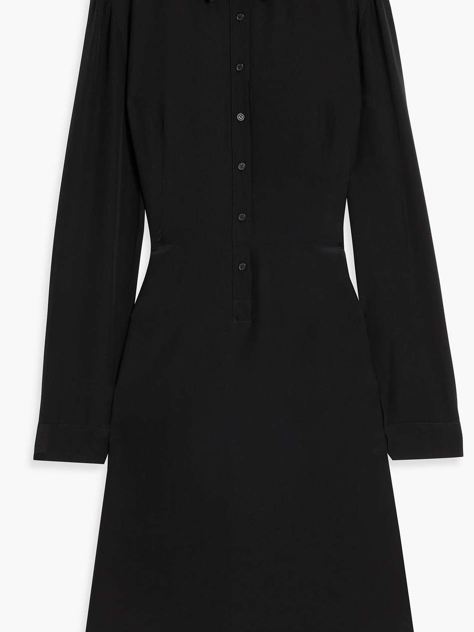 eve silk-satin crepe midi shirt dress