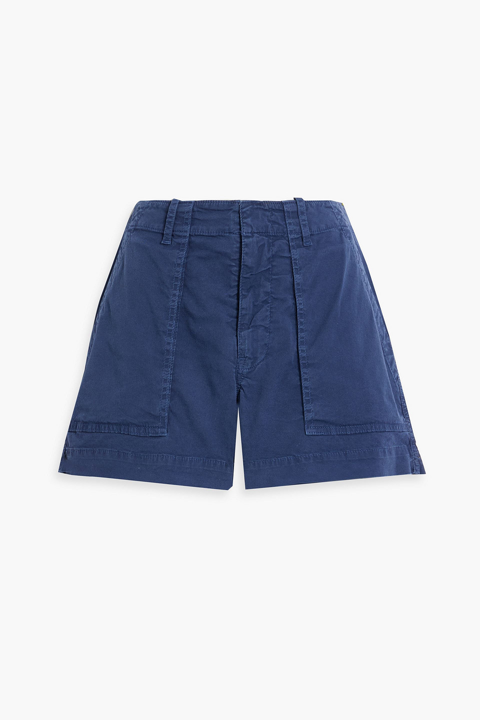 Nili Lotan Cotton-blend Twill Shorts In Navy