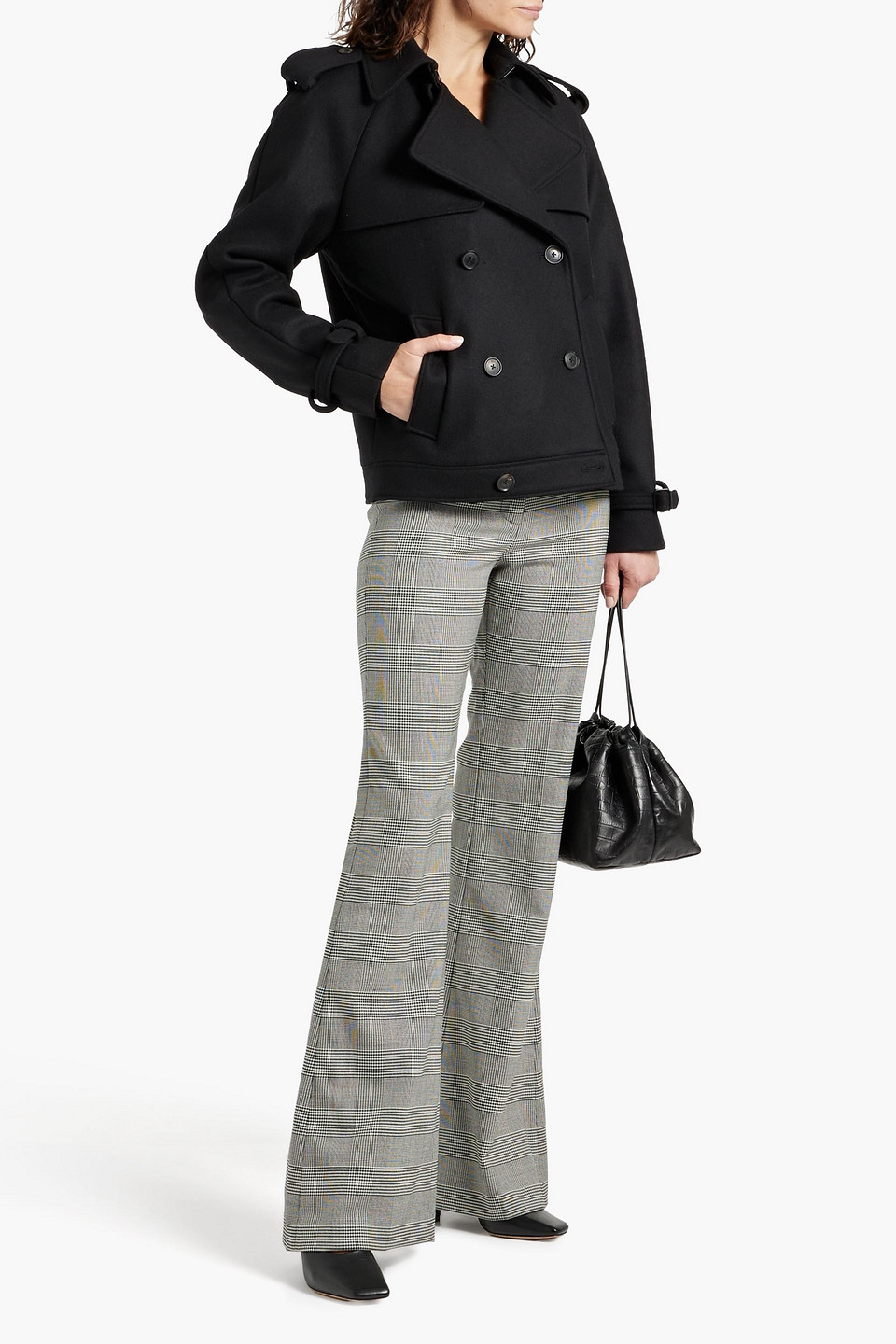 NILI LOTAN AMAURY DOUBLE-BREASTED WOOL-BLEND FELT COAT