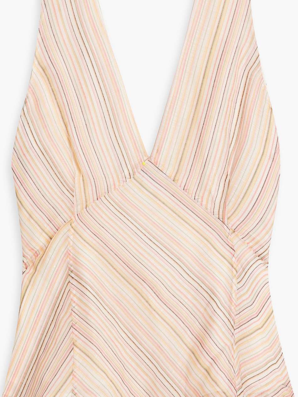 alix striped linen and silk-blend top