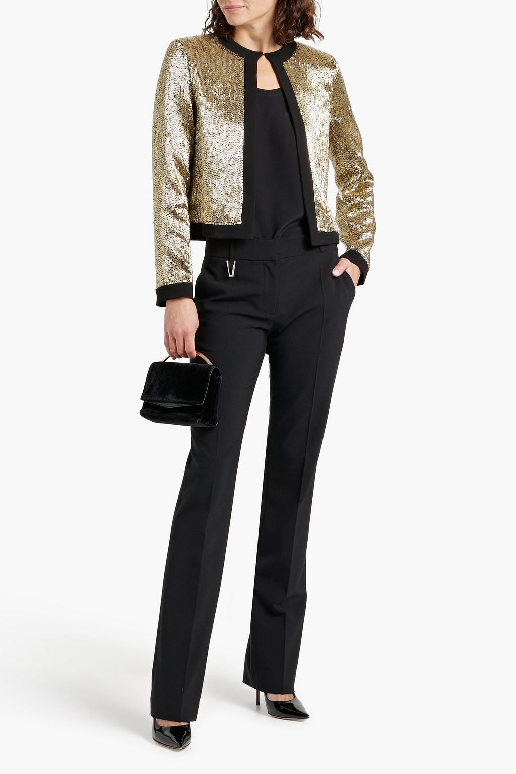 NILI LOTAN Minou bead-embellished woven jacket